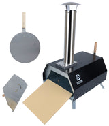 Elevon Pizza Oven Wood Fired Pizza Maker, Portable Stainless Steel, Pizza Grill, Outdoors with Pizza Peel and Pizza Stone Elevon