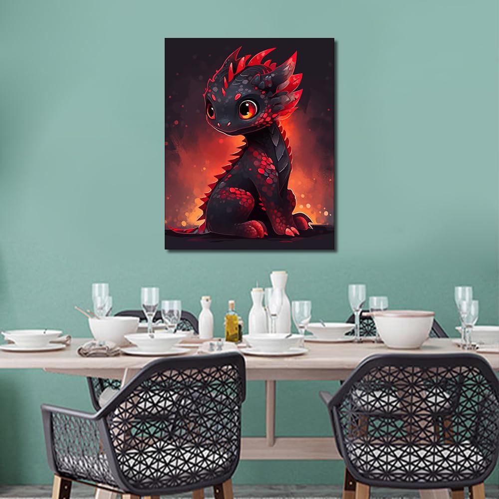 TUMOVO Cute Little Baby Dragon Paint by Numbers Kit, 16x20 Inch Acrylic Painting Arts and Craft for Kid & Adult TUMOVO