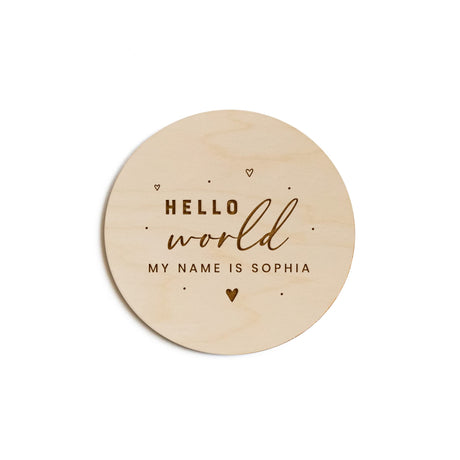 The Cotton & Canvas Co. Personalized Name Hello World My Name is Newborn Baby Announcement, Nursery Sign, Nursery Decor, Baby Shower, Cute Custom The Cotton & Canvas Co.