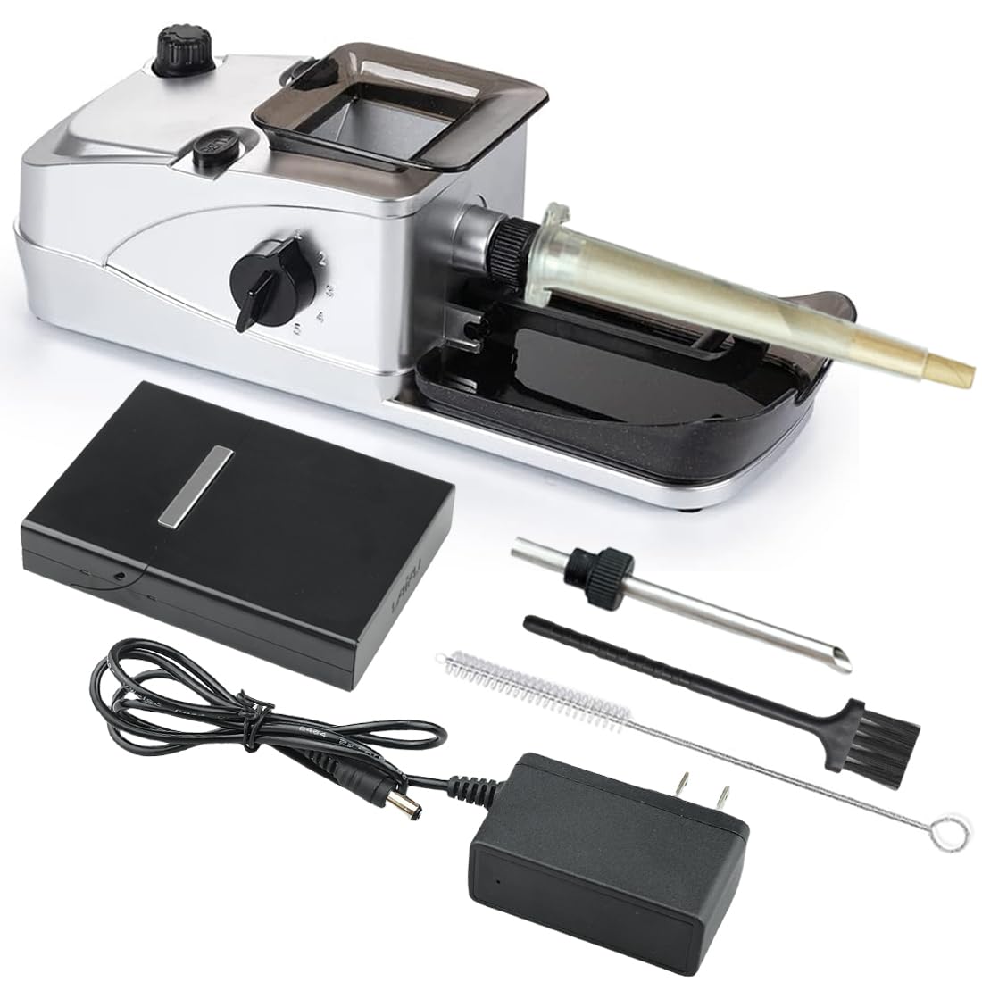 Laicengo Electric Cones Rolling Machine, Pre Roll Machine, Automatic Cigarette Rolling Machine with Pre-roll Cone Holder Case, 3 in 1 for Pre Roll Cones and Cigarettes 6.5 mm & 8 mm Tube Laicengo