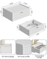 AEPOALUA Floating Nightstand,Wall Mounted Night Stand with Drawer,Small Floating Shelves,Floating Wood Bedside Table for Bedroom、Living Room、Bathroom AEPOALUA