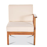 Christopher Knight Home Perla 5 Piece Patio Furniture Set, 5 Seater Acacia Wood Outdoor Corner Sofa Set, Patio Sectional Sofa Couch with Water Resistant Cushions, Teak+Cream Christopher Knight Home