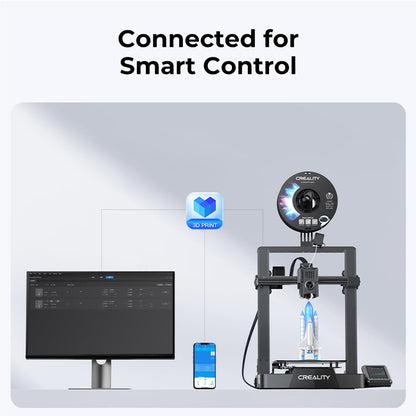 Creality Ender 3 V3 KE 3D Printer,500mm/s MAX High Speed Printing Smart Monitor Control, Auto Calibration,300℃ 60W Hotend, Precise X-axis Linear Rail 220x220x240mm (Economic Than K1 Speedy)