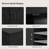 usikey Buffet Cabinet, 63” Large Sideboard Buffet Storage Cabinet with 3 Drawers, Farmhouse Coffee Bar with 4 Doors, for Kitchen, Living Room, Black usikey