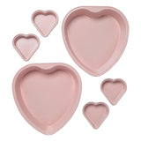 Paris Hilton Heart Shaped Nonstick Bakeware Set, Easy Release Carbon Steel, Includes two 9.5-Inch Pans and four Mini 3.5-Inch Pans, Dishwasher Safe, Made without PFAS or PFOA, 6-Piece Set, Pink Paris Hilton