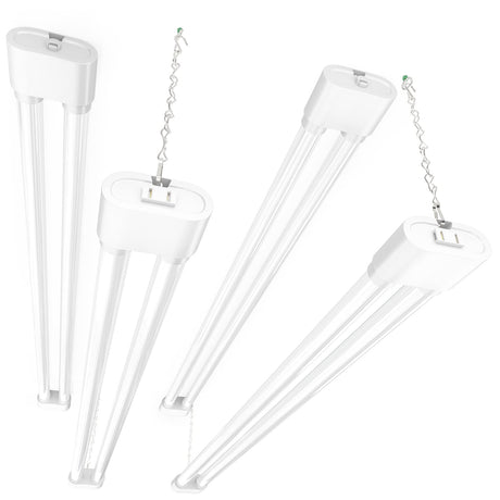 Ensenior 4 Pack Linkable Led Shop Light 4ft for Garage, 4400 High Lumens, 36W Equivalent 280W, 5000K Daylight, 48 Inch Utility Surface or Hanging Mount Fixtures, White, ETL Certified Ensenior