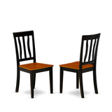 East West Furniture AVAT7-BLK-W 7 Piece Modern Dining Table Set Consist of an Oval Wooden Table with Butterfly Leaf and 6 Dining Room Chairs, 42x60 Inch, Black & Cherry East West Furniture