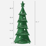 BALANBO Corner Bookshelf Christmas Tree Shape Rubber Wood Corner Bookcase for Study Living Room Bedroom Office Hall H71.1''（Green） BALANBO