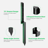 VIVOSUN Fence Post Repair Kit, Heavy-Duty Ground Spike with Gloves for Repairing Tilted or Broken Wood Posts (8 Pack, Black) VIVOSUN