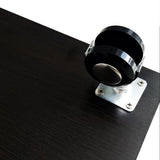 KUVADAZ 4-Shelf Glass Display Cabinet with Bluetooth LED Light Strip, 2-Door Floor Standing Curio Cabinet with Universal Wheel for Living Room, Black Glass Bookshelf for Collections, Wood Top KUVADAZ