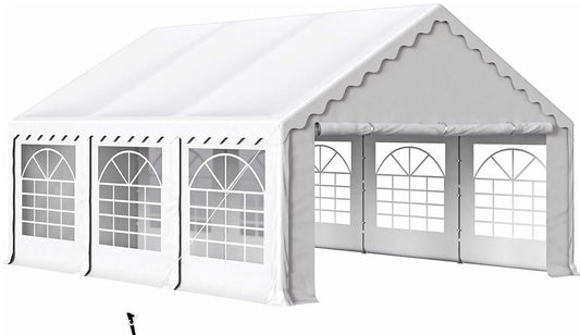 MFSTUDIO 16'x20' Party Tent, Outdoor Heavy Duty Party Tents with Removable Sidewalls, Large Canopy Tent Shelter for Outdoor Events Wedding Birthday, White