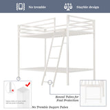 Allewie Metal Bunk Bed Twin Over Twin Size for Junior & Adults with Ladder and Heavy Duty Guardrail, Small Space Saving Design for Bedroom Kid Room and Dorm, White Allewie