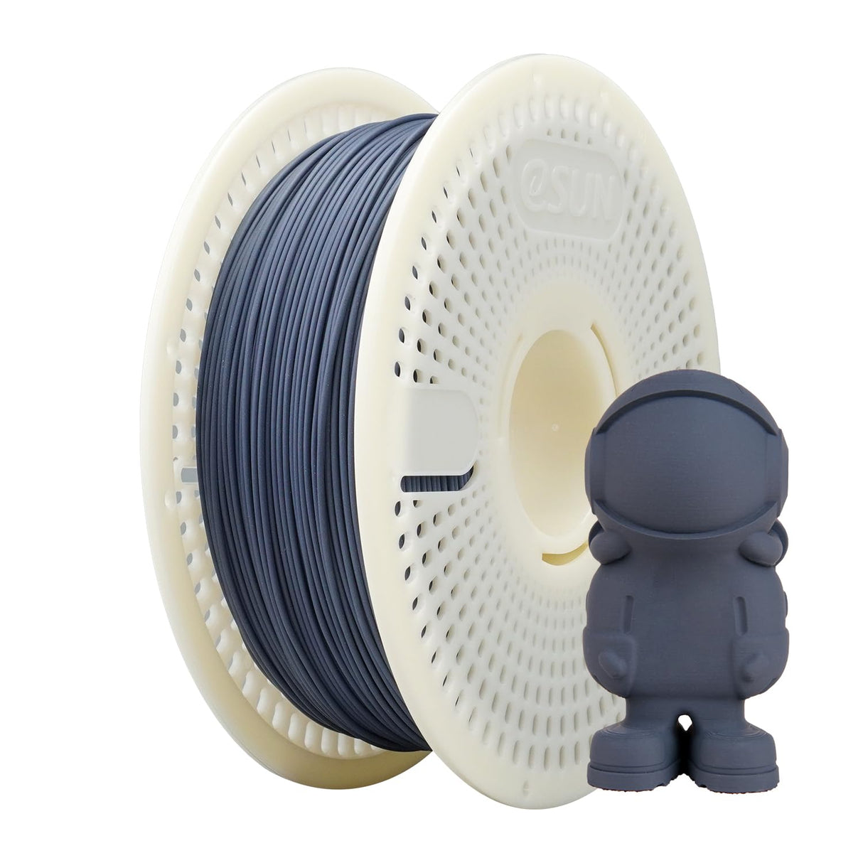 eSUN Matte PLA Refilament 1.75mm and Upgarded eSpool+ Set, Reusable and Removable Filament Spool Replacement with 3D Printer Refill Matte PLA,Dark Grey eSUN