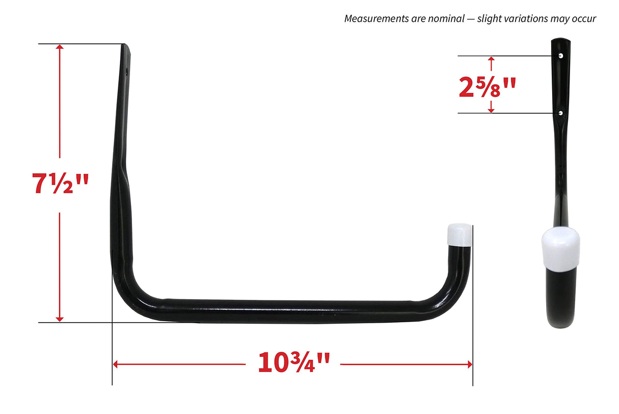 Shepherd Hardware 8091E Heavy Duty Steel 10-Inch Garage Storage Utility Hooks, 4 Pack, Black Shepherd Hardware