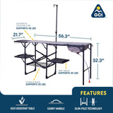 GCI OUTDOOR Master Cook Station | Portable Folding Kitchen Table with Soft Shell Sink, Heat Resistant Tabletop & Telescoping Lanter Pole, Perfect for Camping Trips GCI Outdoor