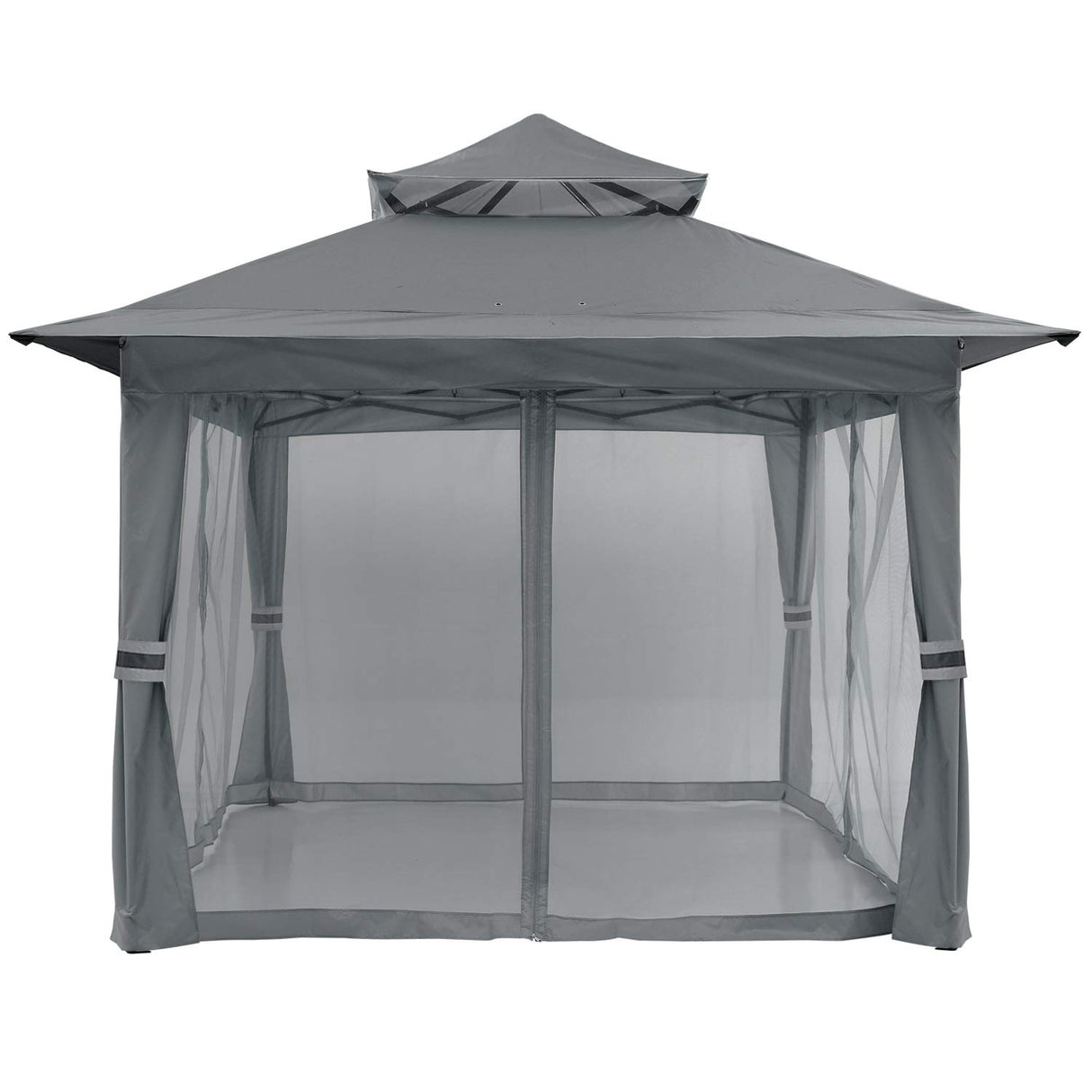MASTERCANOPY Patio Gazebo Outdoor Pop Up Gazebo with Mesh Walls (13x13 Dark Gray) MASTERCANOPY