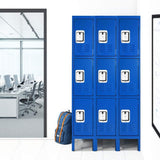 Greenvelly Metal Locker with 3 Doors, Tall Steel Storage Locker Cabinet for Employees, gym locker Storage Cabinets with lock and adjustable shelves for School, Home, Office, Garage (Black) Greenvelly