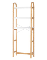 Spirich Over The Toilet Storage Shelf, 3-Tier Over Toilet Bathroom Organizer, Space-Saving Above Toilet Storage Shelf Rack with Bamboo Frame Spirich