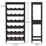 WRONWA 24 Botttle Wine Rack Freestanding Floor, 6 Tier Wine Rack Shelf with Table Top, Bamboo Wine Rack, Wine Storage Shelves Kitchen Bar Dining Room Living Room - Dark Brown WRONWA