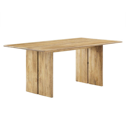 Modway Amistad 72" Solid Wood Modern Farmhouse Rectangular Oak, 70" Dining Table - WoodArtSupply