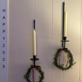 Wall Candle Holder Set of 2, Modern Candle Sconces Wall Mount Metal Holders Hanging Candle Pillar Holder for Living Room, Wedding, Farmhouse, Fireplace, Matte Black YUWENG