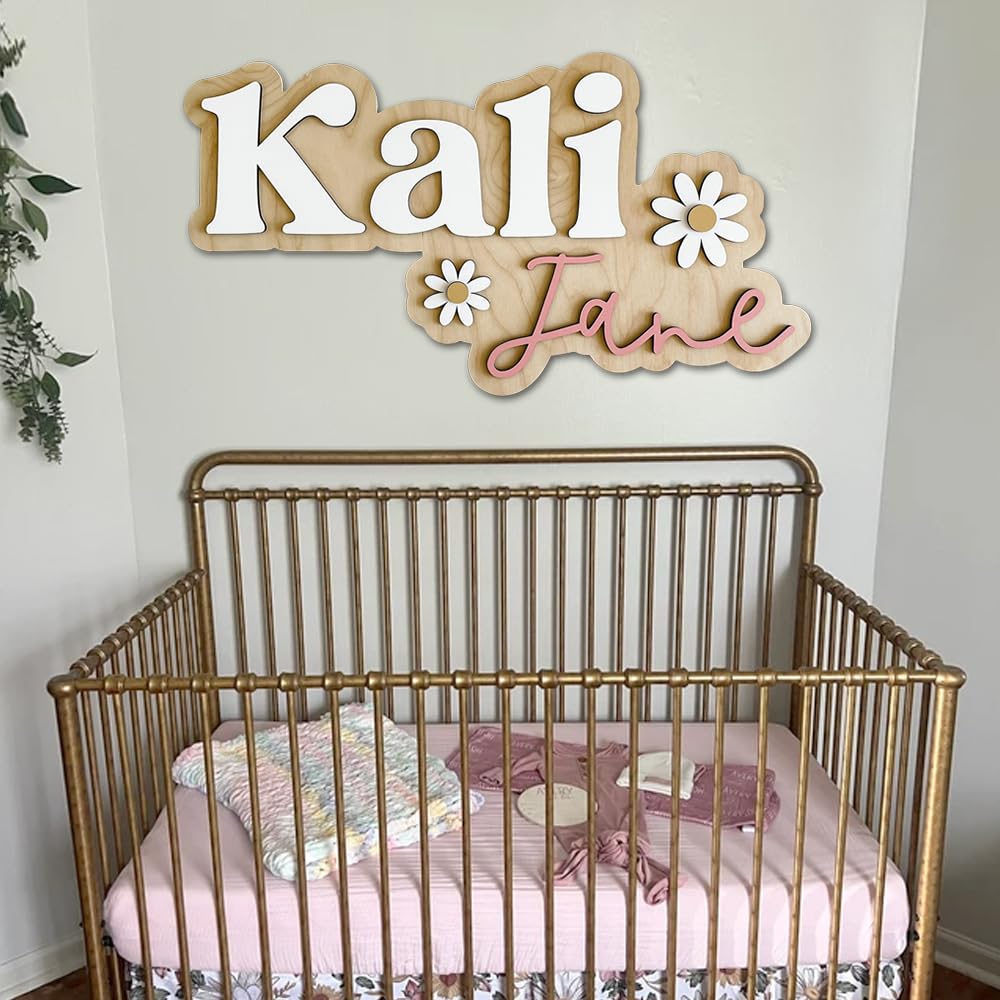 Custom Name Sign for Nursery, Baby Wooden Name Sign, Wooden Nursery Name Sign, Nursery Name Sign For Boy/Girl, Baby Name Announcement Sign, Wooden Outline Name Signs, Baby Name Signs For Nursery15 IZI POD