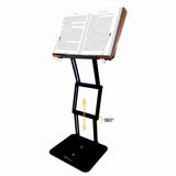 Dr. Shtaygen Reading Stand Book Holder for Desk, Counter, Table - Ergonomic Adjustable Height to 17.8", Lightweight Aluminum & Oak, Strong & Stable, Spacious 13" x 8.7" Platform for Tablet, Laptop Dr. Shtaygen