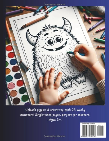 Friendly Monsters Coloring Book: For Kids. Age 4-8 Large easy to Color pages of Monstrous Friends!: Coloring book for children, Friendly Smiling ... of fun! (Friendly Monster Coloring Books) WoodArtSupply