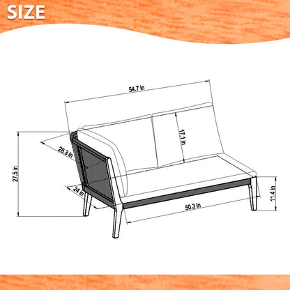 Amazonia Kentucky 5 Piece Patio Sectional Set | Teak Finish and Weather Resistant Black Cushions| Durable and Ideal Outdoors - WoodArtSupply