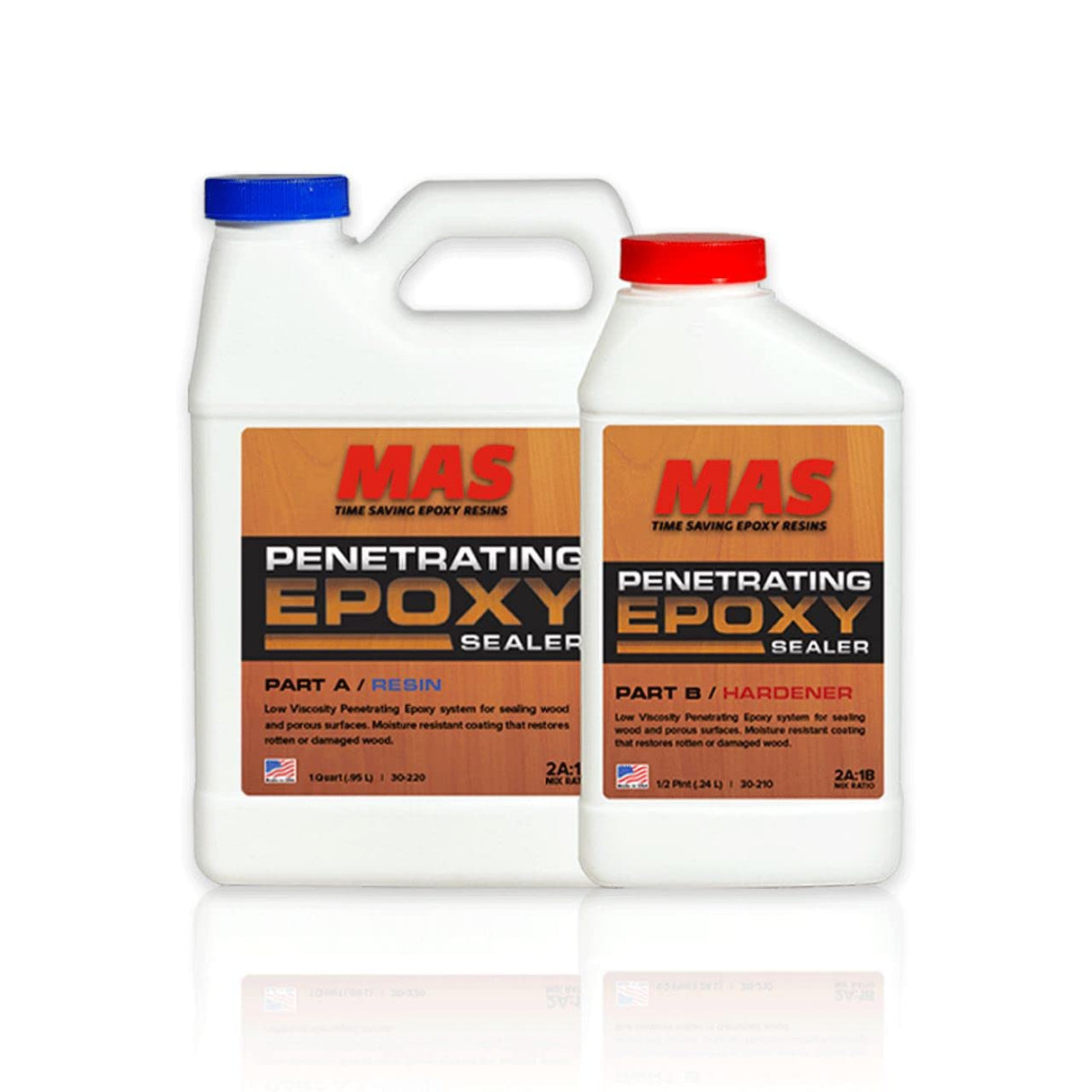 MAS Epoxies Penetrating Epoxy Wood Stabilizer Sealer for Rot Repair and Restoration (1.5 Quarts) MAS