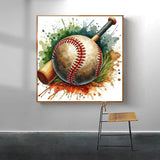 DIY 5D Diamond Art Painting Baseball 16x16 Inch. Round Full Drill Rhinestone Embroidery for Home Wall Decoration Generic