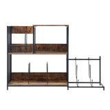 VEVOR 3-Tier Record Player Stand with Guitar Holder, Turntable Stand with Storage Holds Up to 300 Albums, Vinyl Record Cabinet with Metal Mesh Frame for Living Room, Bedroom, Black VEVOR