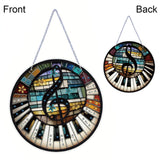 5D Diamond Painting Kits Hanging Pendant, Glass Special Shaped Piano Notes DIY Diamond Painting Hanging Suncatcher, Double-Sided Pattern Window Pendant Ornament for Home Decoration and Gift Generic