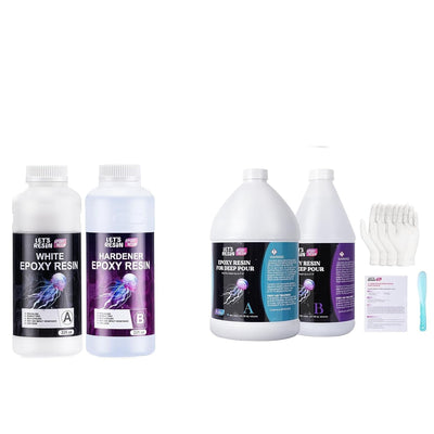 Bundle Set of 44OZ White Resin Epoxy and 1.5 Gallon Deep Pour Epoxy Resin