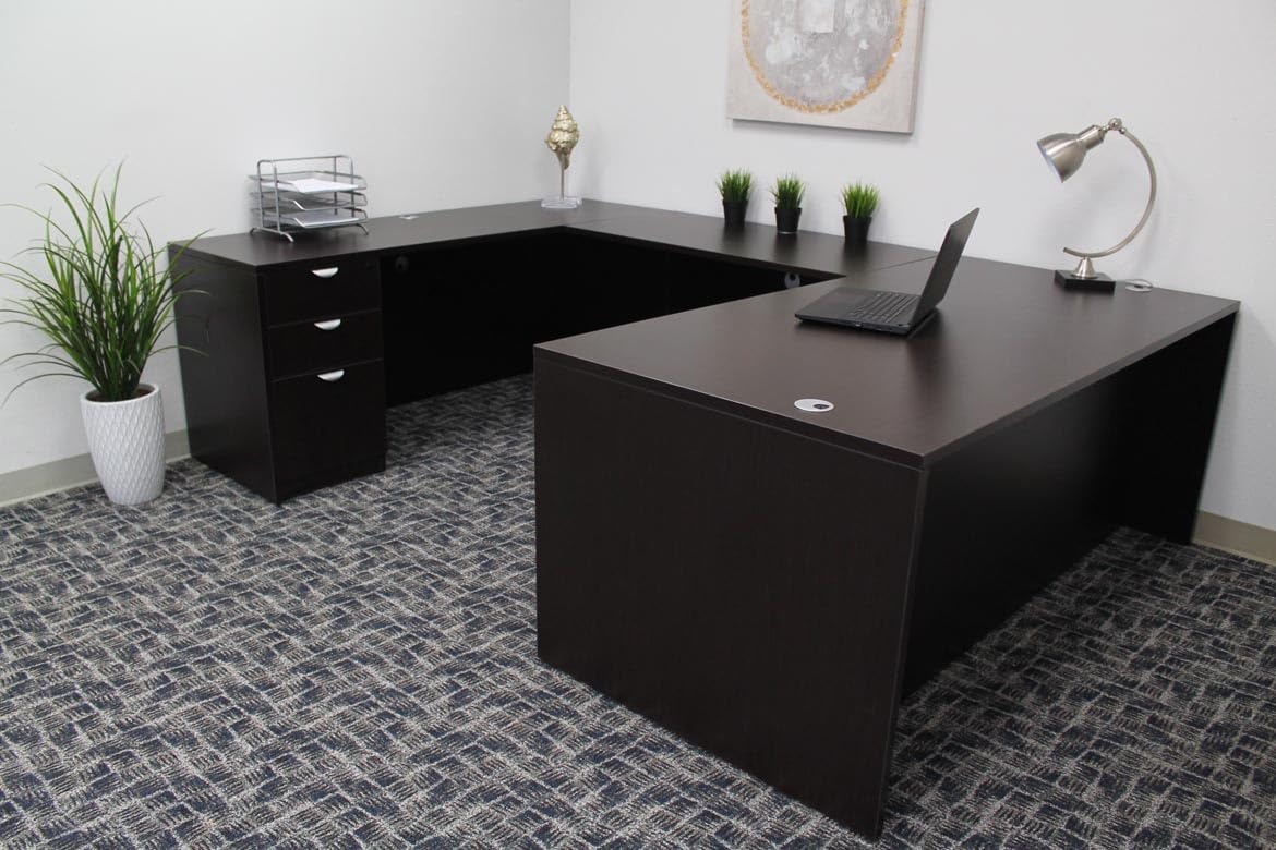 Boss Office Products Executive U-Shape File Storage Pedestal, 66