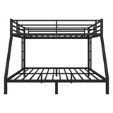 LEEKOUS Upgraded Version Thicken Metal Queen Over King Bunk Bed, Stronger Heavy Duty Steel Bunk Beds Queen Over King Size with Ladder and Guard Rail for Adults, Easy Assembly (Queen Over King) LEEKOUS