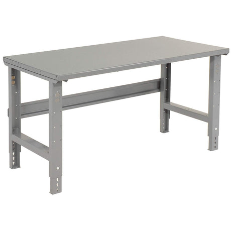 Global Industrial Adjustable Height Workbench C-Channel Leg, 48" W x 36" D, 1-3/4" Steel Square Edge, Gray Global Industrial