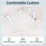 Swing Egg Chair with Stand, Foldable Hanging Egg Chair, Heavy Duty Frame & HDPE Rattan Hanging Basket with UV Resistant Cushions for Indoor Outdoor Porch Garden, 350Lbs Capacity (White) A ALFRESCOOL