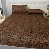 Leopard Pattern Fitted Sheet King Size Soft 100% Microfiber Bedding Sheet with 15" Deep Pocket 1 Piece Fitted Sheet Animal Cheetah Printed Farmhouse Bedding Sheet Cozy Mattress Cover King Bed Sheet LifeTB
