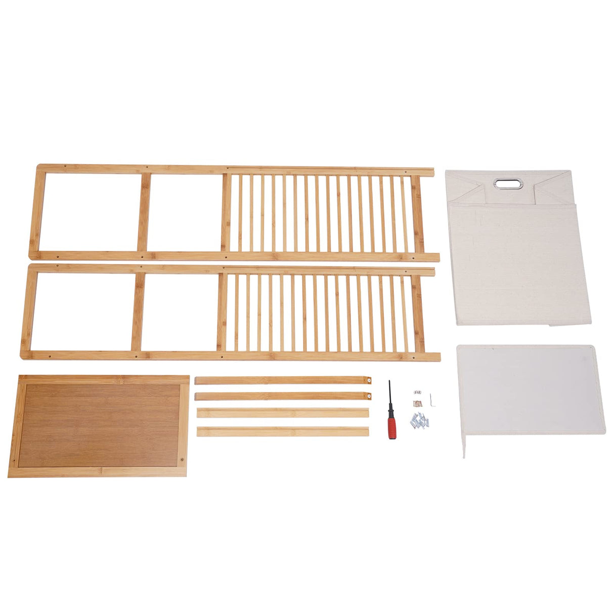 OUKANING Bamboo Laundry Hamper with 3-Tier Storage Rack and Tilt-Out Basket OUKANING