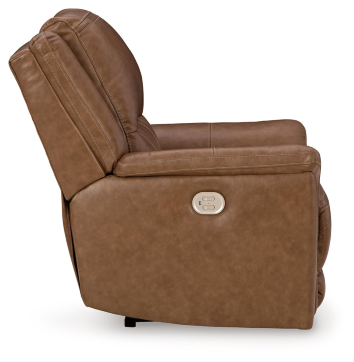 Signature Design by Ashley Trasimeno Contemporary Leather Match Wall Hugger Power Recliner with Adjustable Headrest and USB Ports, Light Brown Signature Design by Ashley