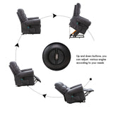 CANMOV Large Power Lift Recliner Chairs with Massage and Heat for Elderly Big People, Heavy Duty Electric Reclining Chairs Overstuffed Wide Recliner with USB Port and Side Pocket, Gray CANMOV