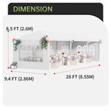 10x30 Outdoor Canopy Patio Tent Camping Gazebo Events with 5 Removable Walls for [Party] Wedding BBQ Cater, White FDW