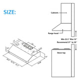 IKTCH 30 Inch Under Cabinet Range Hood with 900-CFM, 4 Speed Gesture Sensing&Touch Control Panel, Stainless Steel Kitchen Vent with 2 Pcs Baffle Filters(IKC01-30) IKTCH
