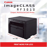 Canon imageCLASS MF3010 VP Wired Monochrome Laser Printer with Scanner, USB Cable included, Black Canon