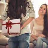 Gift Box for Present, 5 Christmas Gift Boxes with Lids, Boxes for Gifts, Red Gift Boxes with Ribbon for Holidday, Christmas, Celebration, Birthday, Weddings, etc.(Red/White) Eerbaier