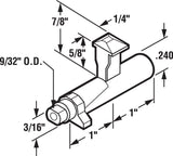 Prime-Line C 1018 3-15/16 In. Hole Center, Gray Diecast, Sliding Patio Door Handle with Wood Handle (Single Pack) PRIME-LINE