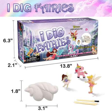 Liberty Imports 12-Pack Fairy and Unicorn Excavation Kit for Kids - Enchanted Magical Digging Adventure - Ideal Party Favors, Educational STEM Toys for Girls and Boys Liberty Imports