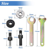 Eyech Drill Angle Grinder Adapter, 6mm &10mm Arbor Mandrel Adaptor with 2 Spanner Wrench and 3 Set Flange Nut Parts Set, Electric Drill Conversion Angle Grinder Connecting Rod Kit Eyech