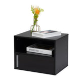 JAXPETY Wall Floating Nightstand Set of 2 Modern Side Table Wall Mounted Shelf with Cabinet Storage for Living Room, Bedroom, Dorm, Black JAXPETY